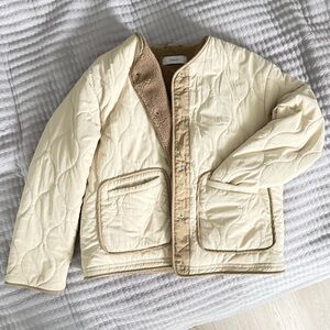 Cream Quilted Women Jacket